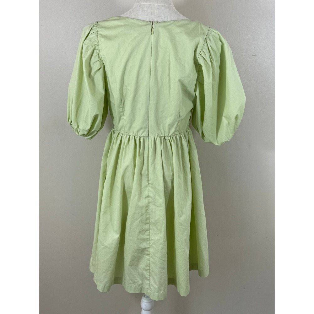 Abercrombie & Fitch Poplin Mini Dress Women ST Green Cottagecore Boho Coastal - Picture 6 of 12